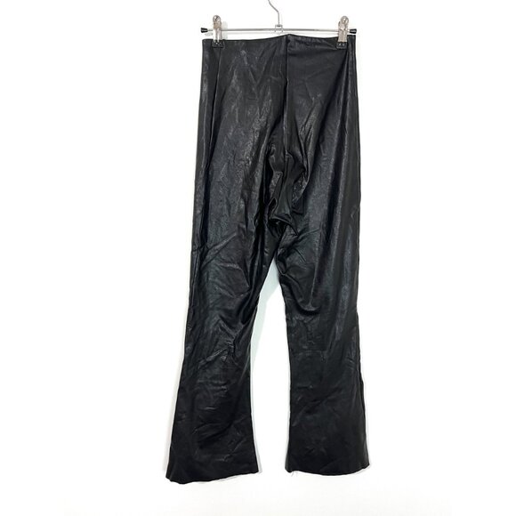 Commando Black Faux Leather Full Length Flare Pants Size M - Picture 3 of 6